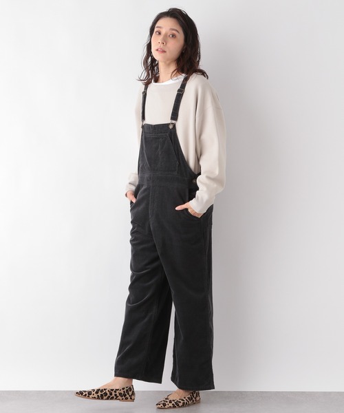 LEPSIM（レプシィム）の「コーデュロイサロペット　921132（サロペット/オーバーオール・レディース・チャコールグレー/ベージュ・MEDIUM/LARGE）」の2枚目の写真