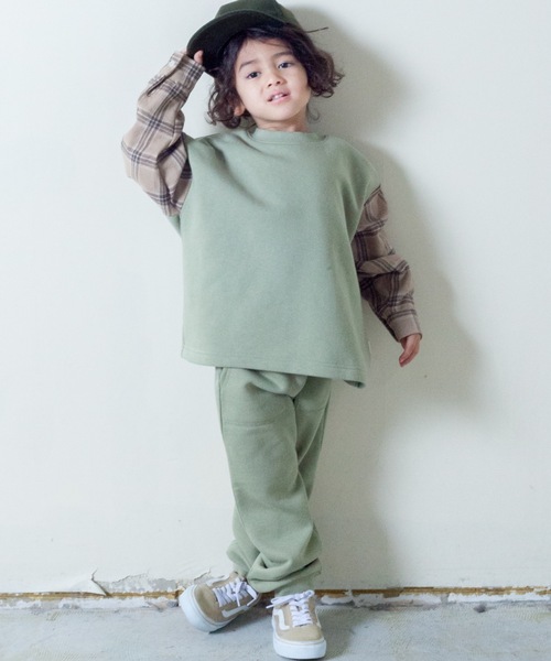 ＆yam（アンドヤム）の「裏起毛ジョガーパンツ（その他パンツ・キッズ・ブラック系その他/オリーブ/ピンク/ブルー/ブラウン/ベージュ・100/110/120/160/130/150/140）」の13枚目の写真