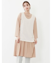 POU DOU DOU | ベスト×シアーチュニックレイヤードセット(ワンピース)