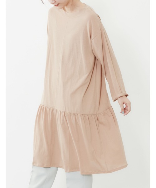 POU DOU DOU（プードゥドゥ）の「ベスト×シアーチュニックレイヤードセット（ワンピース・レディース・オフホワイト/キャメル/ブルー・3）」の21枚目の写真