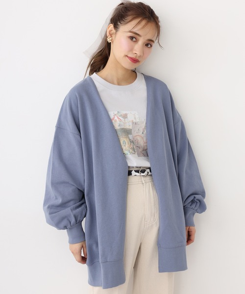 one after another NICE CLAUP(ワンアフターアナザーナイスクラップ)の「裏毛カットカーディガン(カーディガン/ボレロ・レディース・ミント/オフホワイト/ベージュ/ブルー・FREE)」の5枚目の写真