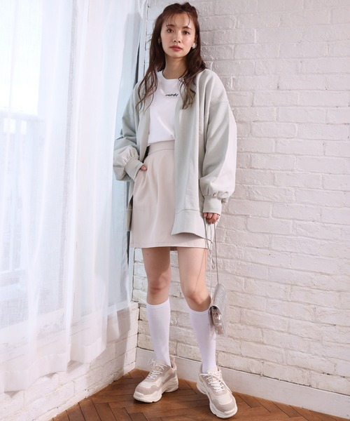 one after another NICE CLAUP(ワンアフターアナザーナイスクラップ)の「裏毛カットカーディガン(カーディガン/ボレロ・レディース・ミント/オフホワイト/ベージュ/ブルー・FREE)」の16枚目の写真