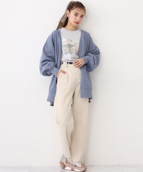 one after another NICE CLAUP(ワンアフターアナザーナイスクラップ)の「裏毛カットカーディガン(カーディガン/ボレロ・レディース・ミント/オフホワイト/ベージュ/ブルー・FREE)」の8枚目の写真