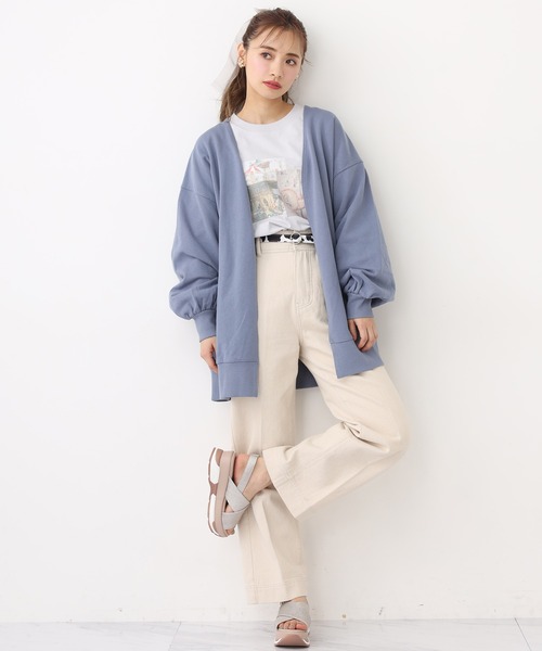 one after another NICE CLAUP(ワンアフターアナザーナイスクラップ)の「裏毛カットカーディガン(カーディガン/ボレロ・レディース・ミント/オフホワイト/ベージュ/ブルー・FREE)」の9枚目の写真