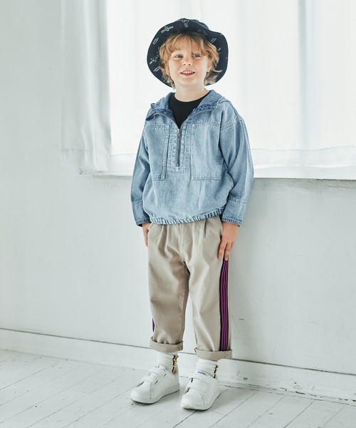 BRANSHES（ブランシェス）の「デニムアノラックパーカー（パーカー・キッズ・ブルー・90cm/120cm/130cm/110cm/150cm/100cm/140cm）」の2枚目の写真