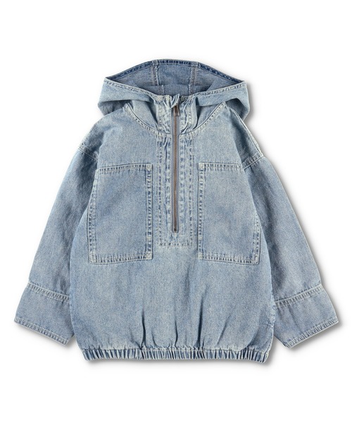 BRANSHES（ブランシェス）の「デニムアノラックパーカー（パーカー・キッズ・ブルー・90cm/120cm/130cm/110cm/150cm/100cm/140cm）」の14枚目の写真
