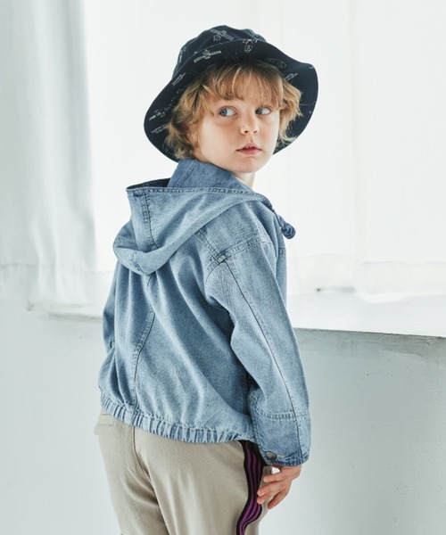 BRANSHES（ブランシェス）の「デニムアノラックパーカー（パーカー・キッズ・ブルー・90cm/120cm/130cm/110cm/150cm/100cm/140cm）」の7枚目の写真
