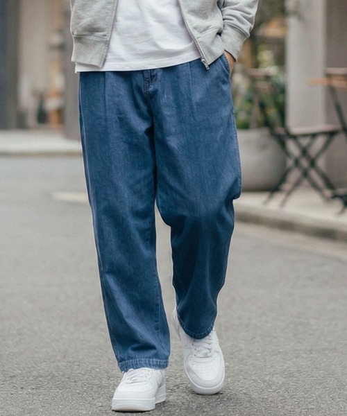 SITRY（シトリー）の「One tuck Twill chef pants/別注 ワンタック ワイドテーパードパンツ/イージーパンツ/シェフパンツ/カラーパンツ/スケーターパンツ（チノパンツ・メンズ・ホワイト/ブラック/ベージュ/ブラウン/インディゴブルー/ブルー/アイボリー/ワンウォッシュ/ネイビー/ウッドランド/レオパード/カーキ/デザートカモ/グレー系その他/ブラック系その他/ブラウン系その他/レッド/パープル/グリーン/マスタード/ケミカルウォッシュ/ブラック系その他2/チャコール・S/M/L/XL）」の14枚目の写真