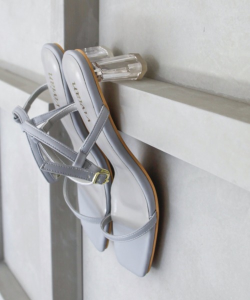 VIVIAN（ヴィヴィアン）の「スクエアトゥアンクルストラップクリアヒールサンダル（サンダル・レディース・ブラック/グレー系その他7/ホワイト/ベージュ/ブルー・M/L/LL/S）」の20枚目の写真