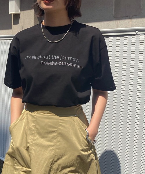 &g'aime（アンジェム）の「【&g'aime】ロゴ×刺繍プリントTシャツ（Tシャツ/カットソー・レディース・ホワイト/ブラック/ベージュ/グリーン・FREE）」の21枚目の写真