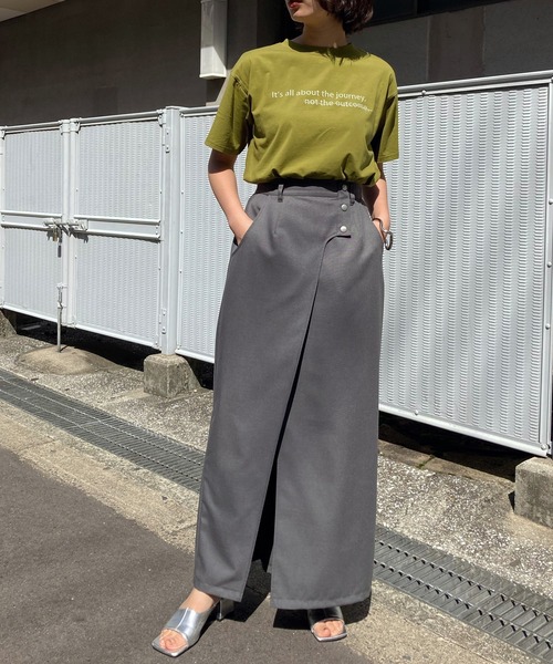 &g'aime（アンジェム）の「【&g'aime】ロゴ×刺繍プリントTシャツ（Tシャツ/カットソー・レディース・ホワイト/ブラック/ベージュ/グリーン・FREE）」の14枚目の写真