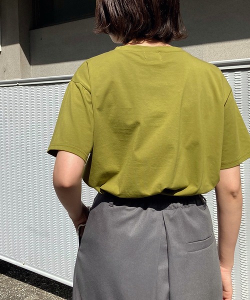 &g'aime（アンジェム）の「【&g'aime】ロゴ×刺繍プリントTシャツ（Tシャツ/カットソー・レディース・ホワイト/ブラック/ベージュ/グリーン・FREE）」の6枚目の写真