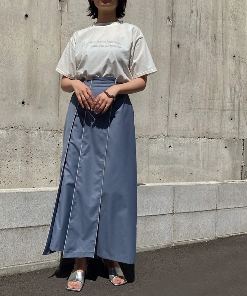 &g'aime（アンジェム）の「【&g'aime】ロゴ×刺繍プリントTシャツ（Tシャツ/カットソー・レディース・ホワイト/ブラック/ベージュ/グリーン・FREE）」の12枚目の写真