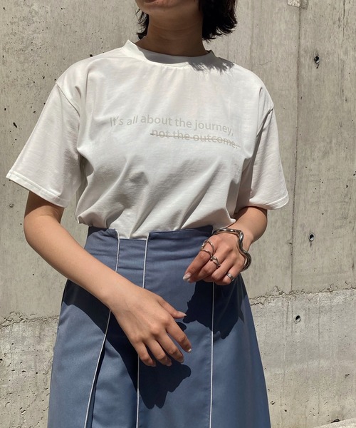 &g'aime（アンジェム）の「【&g'aime】ロゴ×刺繍プリントTシャツ（Tシャツ/カットソー・レディース・ホワイト/ブラック/ベージュ/グリーン・FREE）」の20枚目の写真