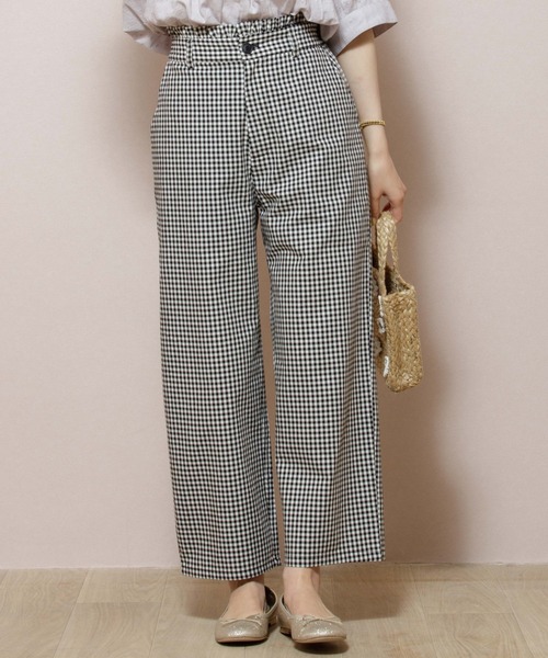 flower（フラワー）の「スウィートギンガムパンツ（その他パンツ・レディース・ブラック/ベージュ・FREE）」の2枚目の写真