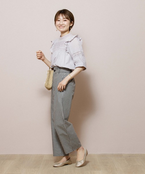 flower（フラワー）の「スウィートギンガムパンツ（その他パンツ・レディース・ブラック/ベージュ・FREE）」の8枚目の写真