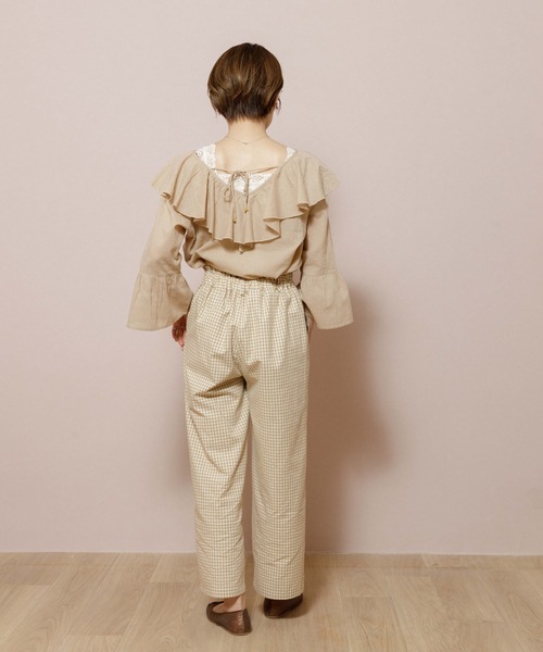 flower（フラワー）の「スウィートギンガムパンツ（その他パンツ・レディース・ブラック/ベージュ・FREE）」の10枚目の写真