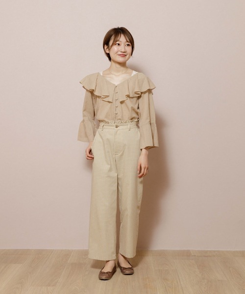 flower（フラワー）の「スウィートギンガムパンツ（その他パンツ・レディース・ブラック/ベージュ・FREE）」の13枚目の写真