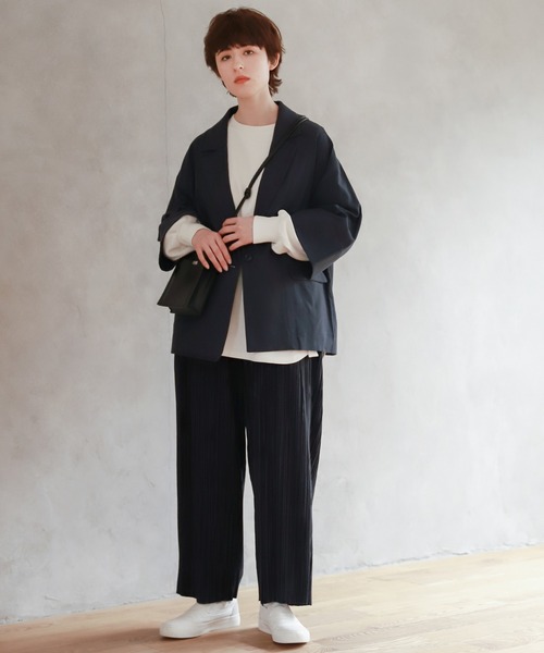 niko and...(ニコアンド)の「サラサラカットプリーツパンツ(その他パンツ・レディース・ベージュ/アイボリー/ブラック/ライトグリーン/ネイビー/チャコール/ブラウン/ピンク/グリーン・LARGE/MEDIUM)」の10枚目の写真