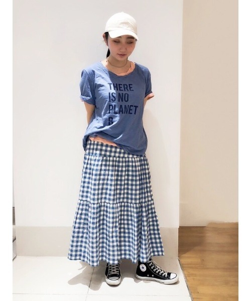 GAP（ギャップ）の「ティアード マキシスカート（スカート・レディース・ホワイト/ホワイト×ブルー・2/6/00/0/4）」の11枚目の写真