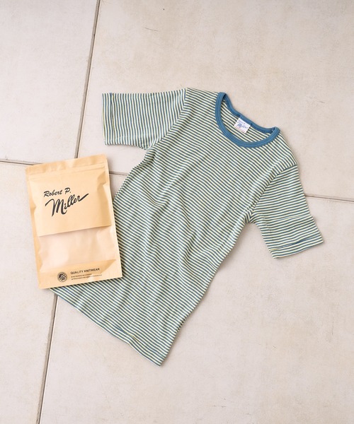 MILLER（ミラー）の「【MILLER/ミラー】ボーダークルーネックTシャツ（Tシャツ/カットソー・レディース・ブラウン/オフホワイト/ブルー/グリーン・FREE）」の14枚目の写真