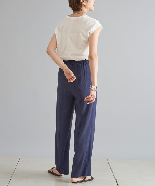 DouDou（ドゥドゥ）の「フレンチT（Tシャツ/カットソー・レディース・ピンク/グレイッシュベージュ/オフホワイト/カーキ/ライトベージュ/ブラック/レッド・MEDIUM/SMALL）」の16枚目の写真