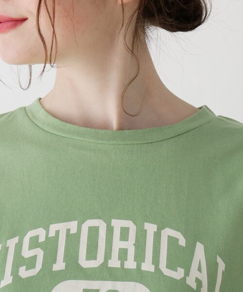 Cutie Blonde（キューティーブロンド）の「◆【S-L】カレッジプリントTシャツ（Tシャツ/カットソー・レディース・ブラック/オフホワイト/ライトグリーン・01/02/03）」の4枚目の写真