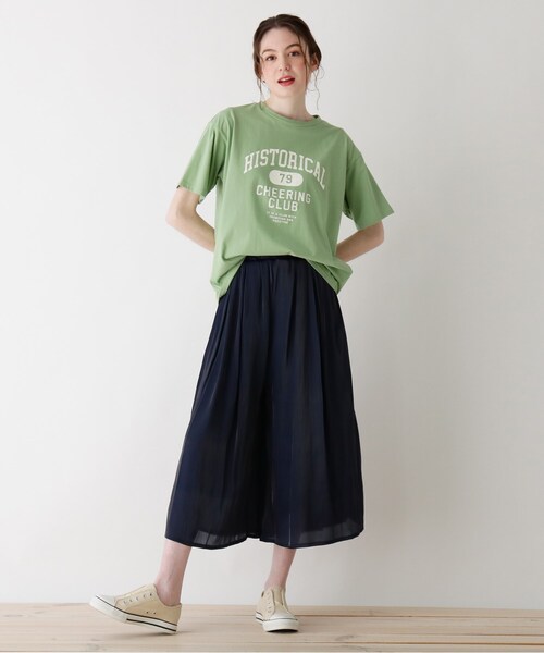 Cutie Blonde（キューティーブロンド）の「◆【S-L】カレッジプリントTシャツ（Tシャツ/カットソー・レディース・ブラック/オフホワイト/ライトグリーン・01/02/03）」の9枚目の写真