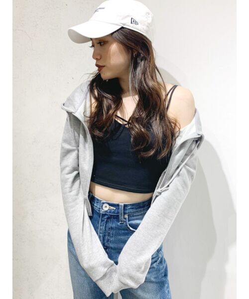 GYDA（ジェイダ）の「BASICショートパーカー（パーカー・レディース・ブラック/グレー/オフホワイト/ベージュ・FREE）」の9枚目の写真