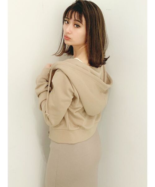 GYDA（ジェイダ）の「BASICショートパーカー（パーカー・レディース・ブラック/グレー/オフホワイト/ベージュ・FREE）」の11枚目の写真