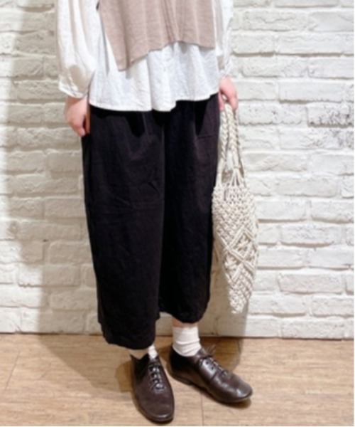 Samansa Mos2（サマンサ モスモス）の「綿麻エッグパンツ（その他パンツ・レディース・オフホワイト/ベージュ/チャコール・ﾌﾘ-）」の2枚目の写真