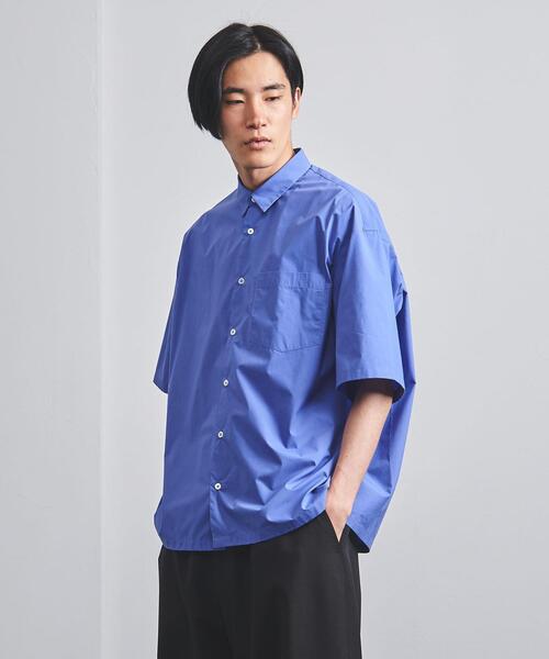 EN ROUTE(アンルート)の「<EN ROUTE(アンルート)> ポリエステル/コットン タイプライター バック/オープン(シャツ/ブラウス・メンズ・ダークグリーン/ロイヤルブルー・3/2/1)」の1枚目の写真