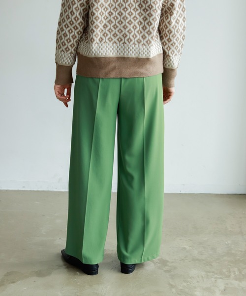 Birthday room（バースデイルーム）の「シンプルストレートカラータックパンツ（スラックス・レディース・レッド/ピンク/オレンジ/グリーン/ライトグリーン/ブラック/ブラウン/ブルーグリーン・S/M/L）」の22枚目の写真