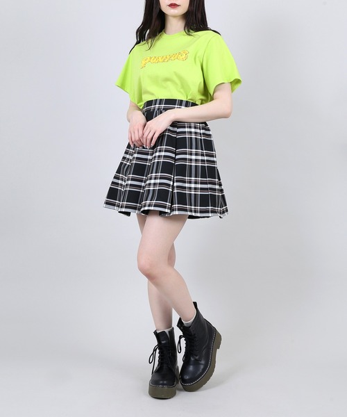 PUNYUS（プニュズ）の「チェック柄プリーツミニスカート（スカート・レディース・ベージュ/ブラック・2/4/1/3）」の8枚目の写真