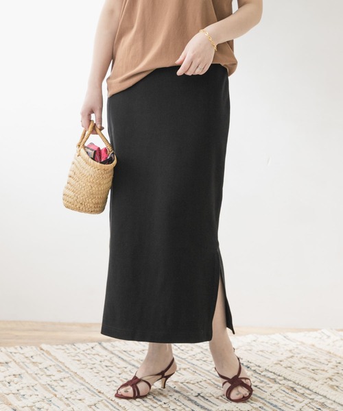 F by ROSSO（エフバイロッソ）の「F by ROSSO　リブカットスカート（スカート・レディース・ブラック/モカ/オフホワイト・36/38）」の2枚目の写真