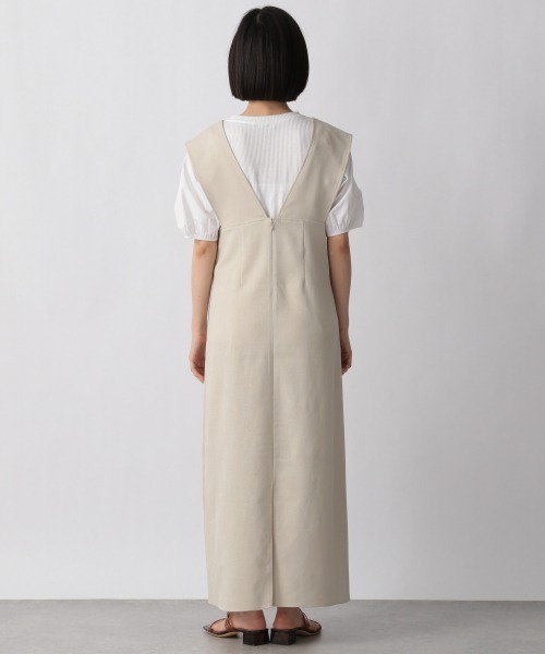 LOWRYS FARM(ローリーズファーム)の「Vネックジャンスカ 948502(ジャンパースカート・レディース・ブラック/ダークブラウン/アイボリー・FREE)」の17枚目の写真