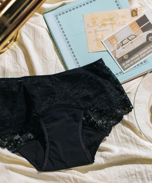 comfits(コンフィッツ)の「comfits -lace-吸水サニタリーショーツ「コンフィッツ」lace(ショーツ・レディース・ブラック・LL/3L/S/M/L)」の9枚目の写真