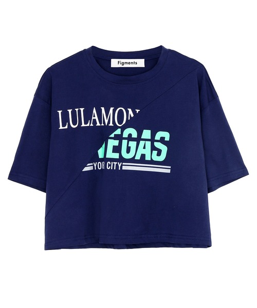 Figments（フィグメンツ）の「リメイク風クロップドTシャツ（Tシャツ/カットソー・レディース・ネイビー/ホワイト・FREE）」の5枚目の写真