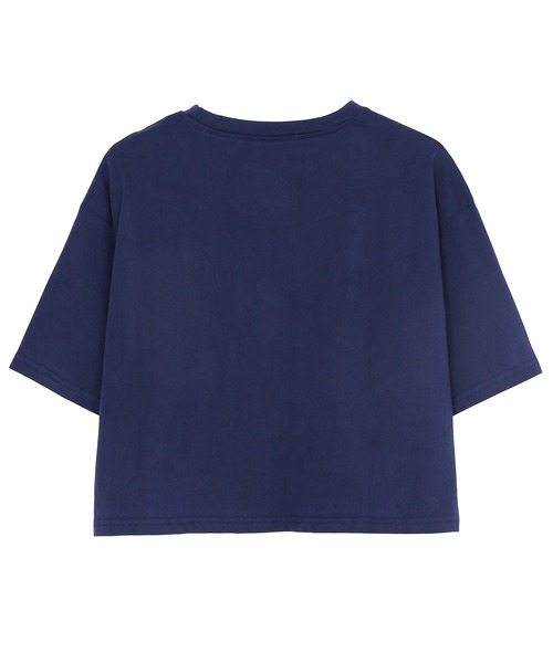 Figments（フィグメンツ）の「リメイク風クロップドTシャツ（Tシャツ/カットソー・レディース・ネイビー/ホワイト・FREE）」の6枚目の写真