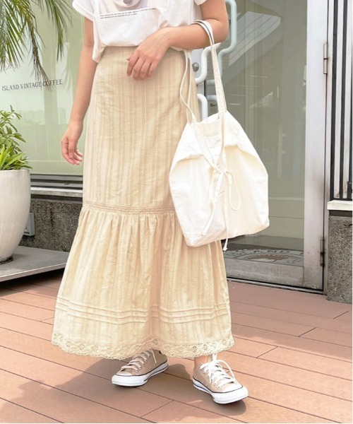 apres jour clair（アプレジュールクレア）の「【apres jour clair】コットンレーススカート【ZOZOTOWN限定アイテム】（スカート・レディース・オフホワイト/ライトベージュ・X-LARGE/フリー）」の8枚目の写真