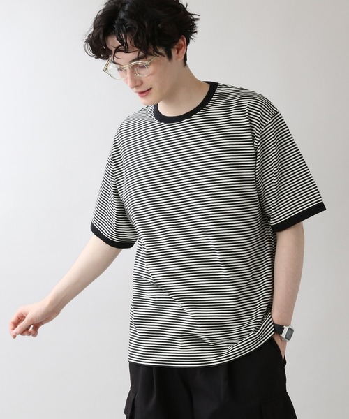 RAGEBLUE(レイジブルー)の「天竺コットンボーダーTシャツ/950400(Tシャツ/カットソー・メンズ・ホワイト/ダークブラウン・MEDIUM/LARGE)」の16枚目の写真