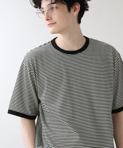 RAGEBLUE(レイジブルー)の「天竺コットンボーダーTシャツ/950400(Tシャツ/カットソー・メンズ・ホワイト/ダークブラウン・MEDIUM/LARGE)」の17枚目の写真