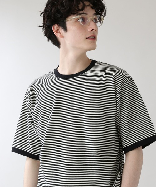 RAGEBLUE(レイジブルー)の「天竺コットンボーダーTシャツ/950400(Tシャツ/カットソー・メンズ・ホワイト/ダークブラウン・MEDIUM/LARGE)」の18枚目の写真