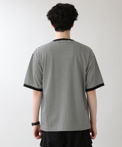 RAGEBLUE(レイジブルー)の「天竺コットンボーダーTシャツ/950400(Tシャツ/カットソー・メンズ・ホワイト/ダークブラウン・MEDIUM/LARGE)」の6枚目の写真