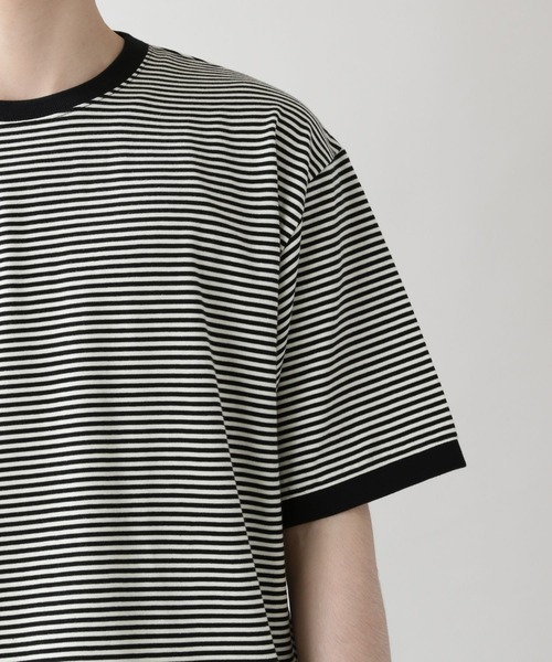 RAGEBLUE(レイジブルー)の「天竺コットンボーダーTシャツ/950400(Tシャツ/カットソー・メンズ・ホワイト/ダークブラウン・MEDIUM/LARGE)」の8枚目の写真