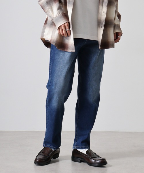 FUNALIVE（ファンアライブ）の「ワイドシルエット　ストレッチデニムパンツ（デニムパンツ・メンズ・インディゴブルー/ブルー/ワンウォッシュ/ブラック/ダークブラック・M/L/XL）」の3枚目の写真
