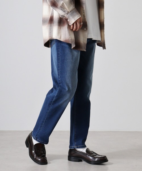 FUNALIVE（ファンアライブ）の「ワイドシルエット　ストレッチデニムパンツ（デニムパンツ・メンズ・インディゴブルー/ブルー/ワンウォッシュ/ブラック/ダークブラック・M/L/XL）」の17枚目の写真