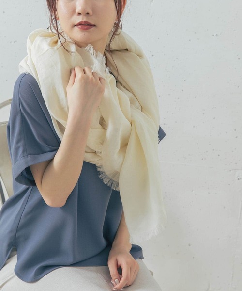 URBAN RESEARCH ROSSO WOMEN(アーバンリサーチ ロッソ)の「THROW MILA RAMIE STOLE(ストール/ショール・レディース・パープル/ブラウン/オフホワイト・-)」の4枚目の写真