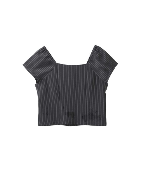 X-girl(エックスガール)の「STRIPED TOP(シャツ/ブラウス・レディース・ブラウン/グレー・M/S)」の13枚目の写真