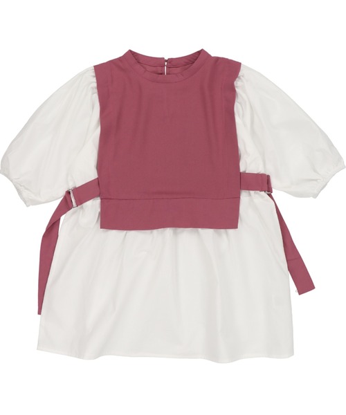 SPINNS（スピンズ）の「ブラウスxベストドッキングトップス（シャツ/ブラウス・レディース・ブラック/ブルー/パープル・ONESIZE）」の4枚目の写真